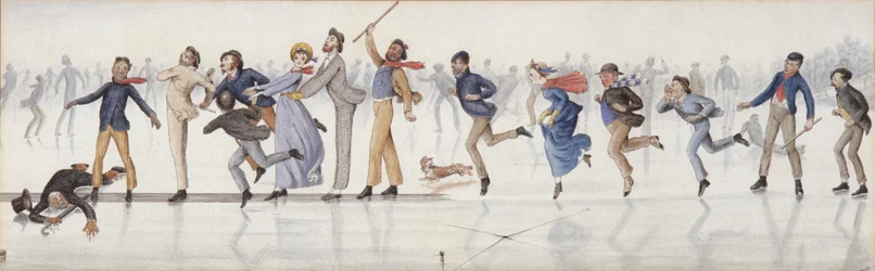 Winterspaß! Eine Rutschbahn auf dem Duddington Loch bei Edinburgh